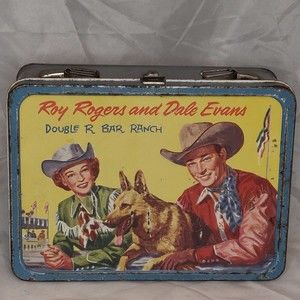 Vtg 1954 Roy Rogers and Dale Evans Double R Bar Ranch lunchbox lunch box *READ*